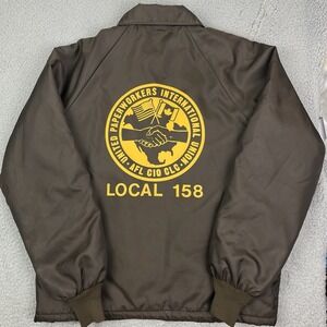 Vintage United Paperworkers International Union Jacket‎ Brown Coat Size Medium